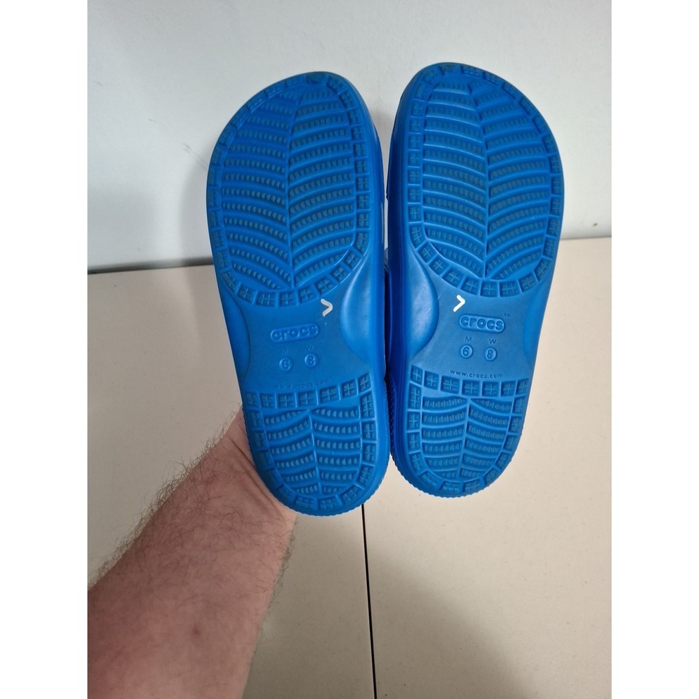 CROCS Classic Unisex Shoes Blue Comfort 2 Strap Slide Sandals Men 6 Women 8 - Picture 8 of 8